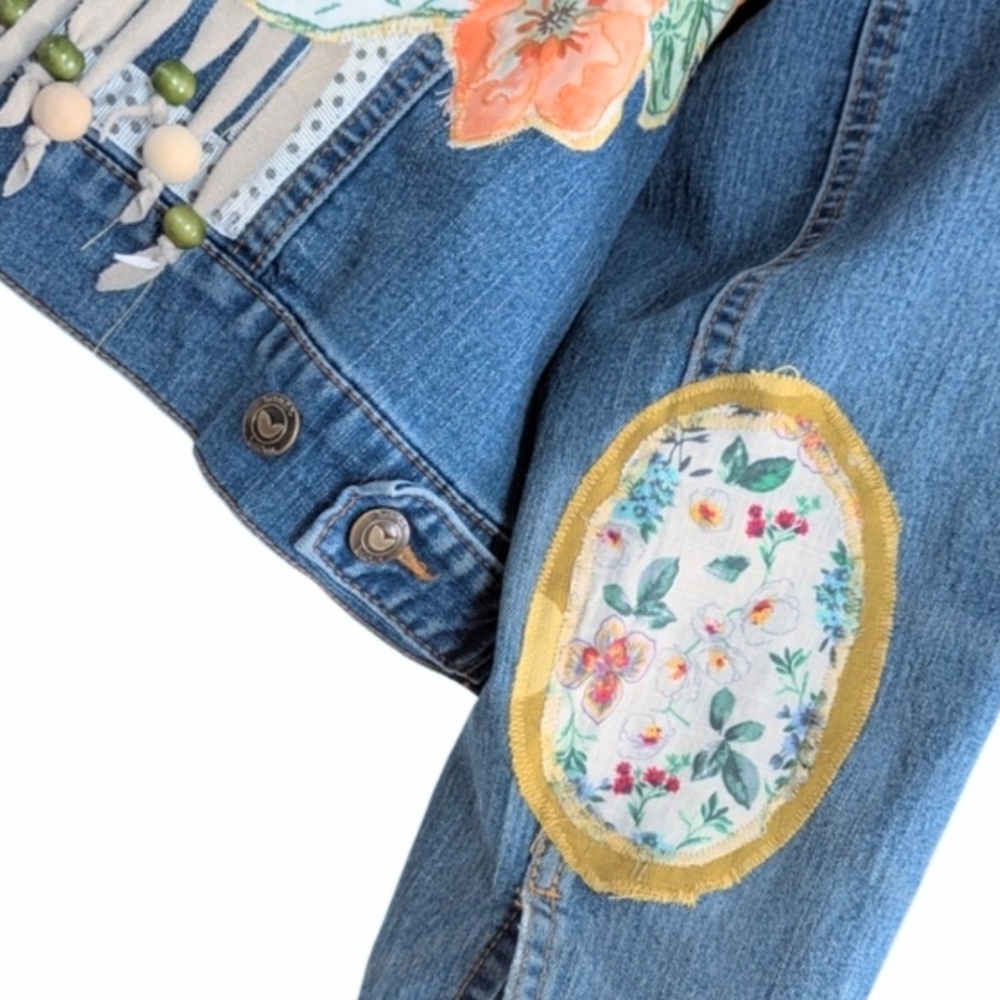 Woman Within Custom Upcycled Patchwork Denim Jack… - image 6